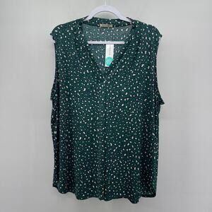Stitch Fix Exclusive Beacon Dark Green Alicia Pleat Detail Knit‎ Sleeveless Top